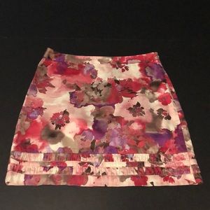 LOFT floral watercolor skirt - size 6 Petite
